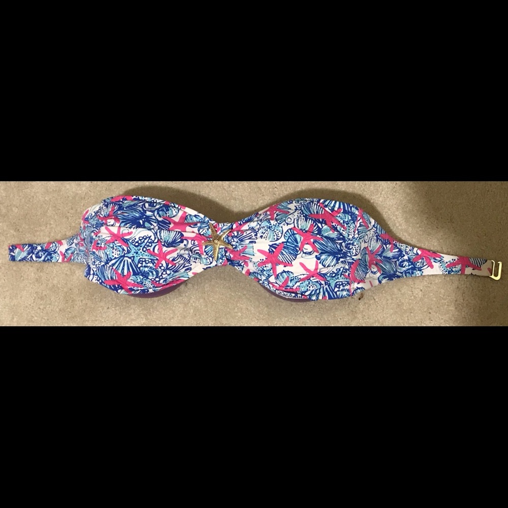 Lily Pulitzer bandeau bikini top. Used, Medium.